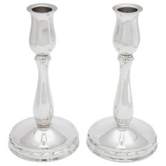 Pair of Sterling Silver Mid-Century Modern Candlesticks