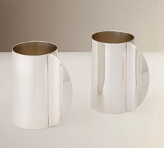 Pair of Sterling Silver mugs designed by Ubaldo Vitali for Bulgari