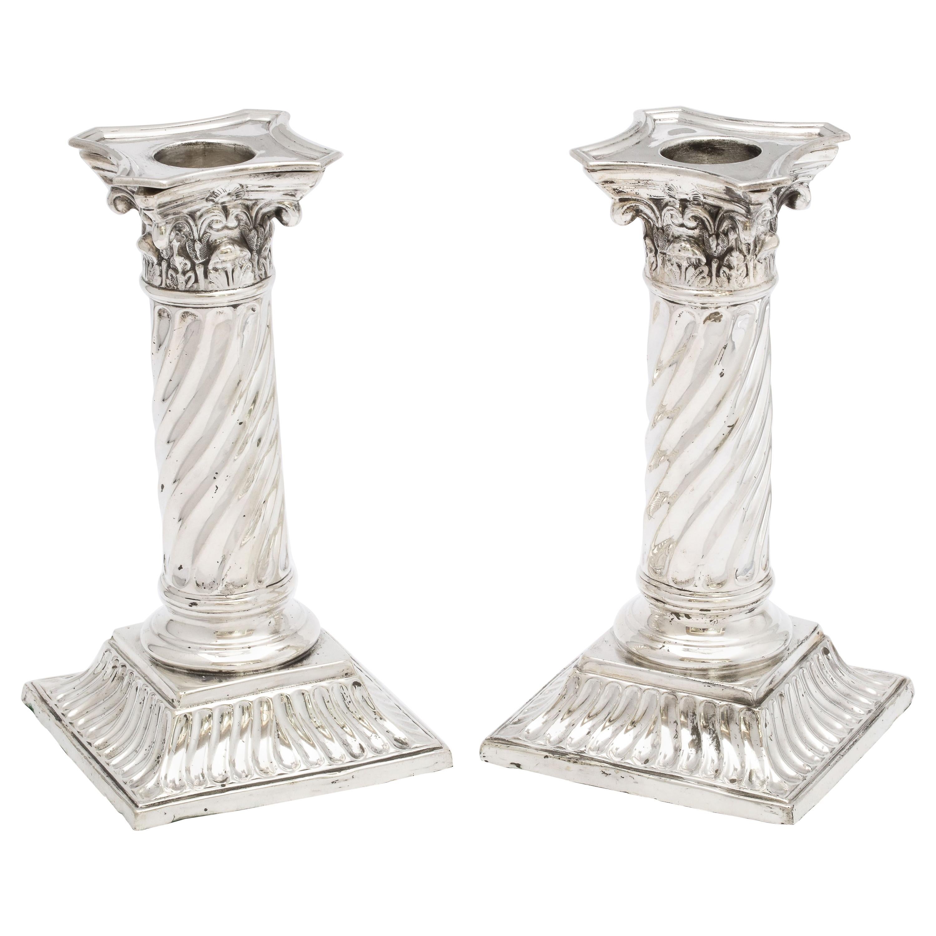 Beautiful Pair of Tiffany Sterling Silver Corinthian Column