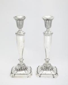 Pair of Sterling Silver Neoclassical-Style Candlesticks