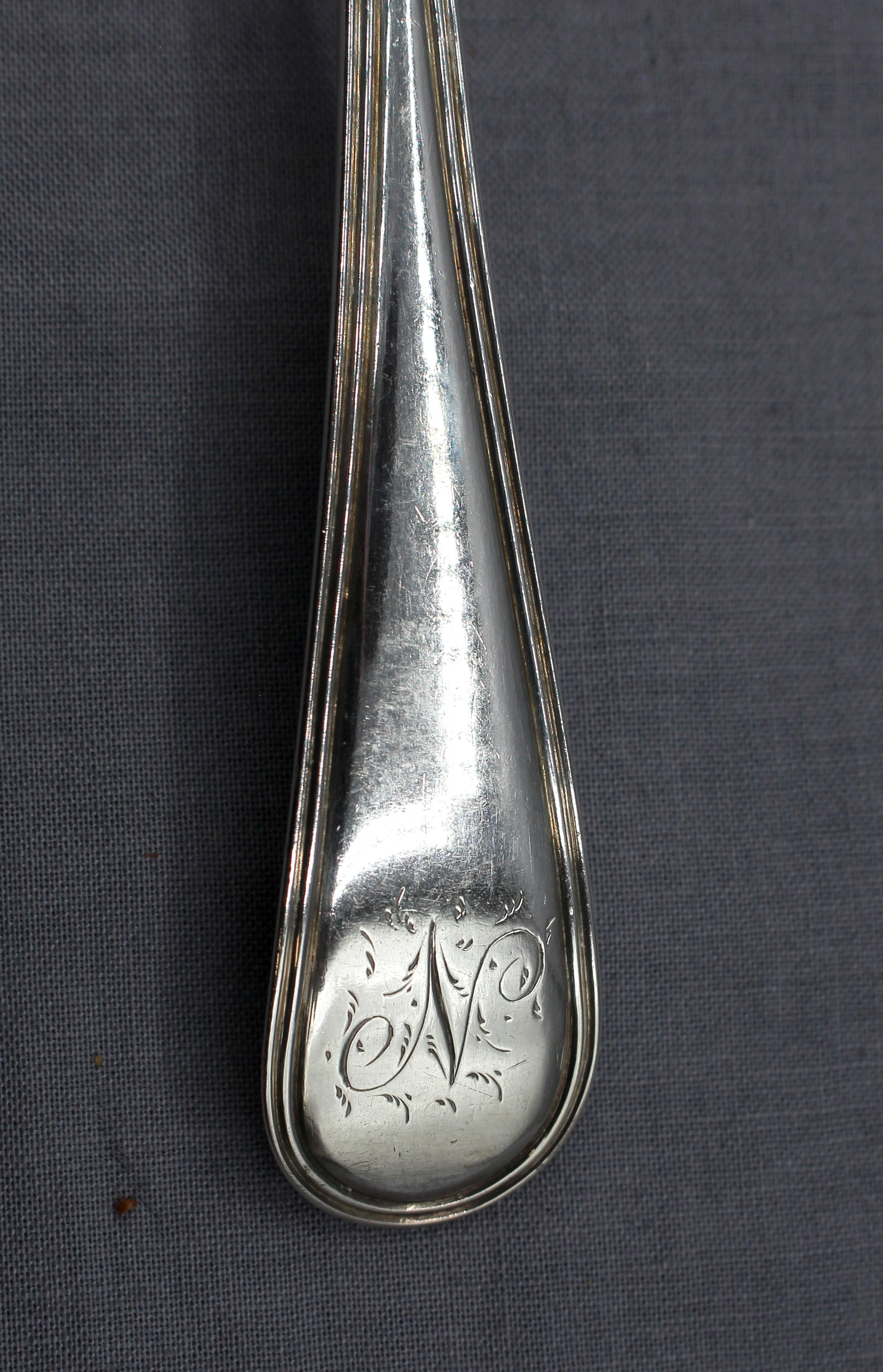Georgian Pair of Sterling Silver Peter, Anne & William Bateman Tablespoons, London, 1801 For Sale