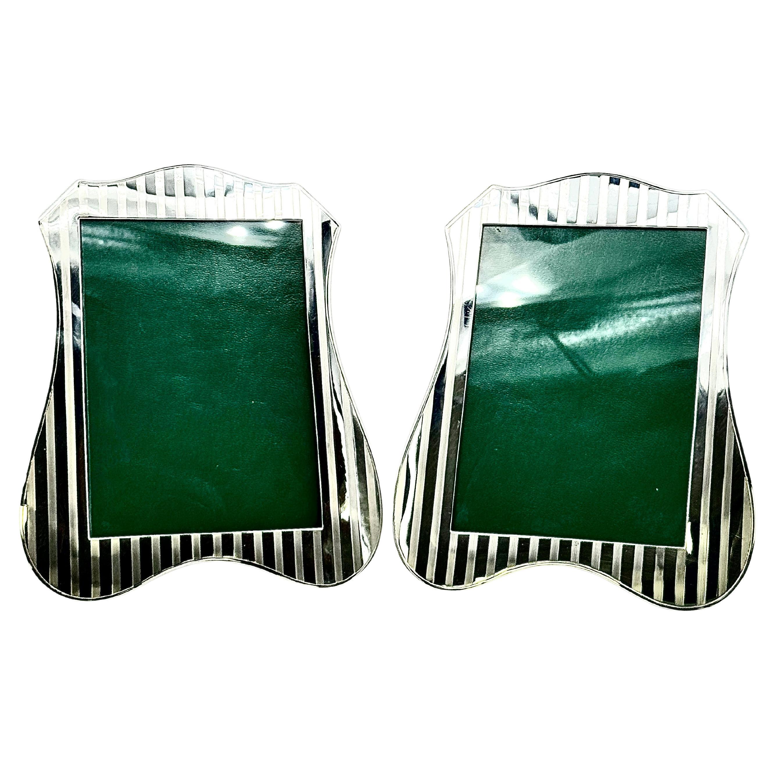 Pair of Sterling Silver Photograph Frames For Sale