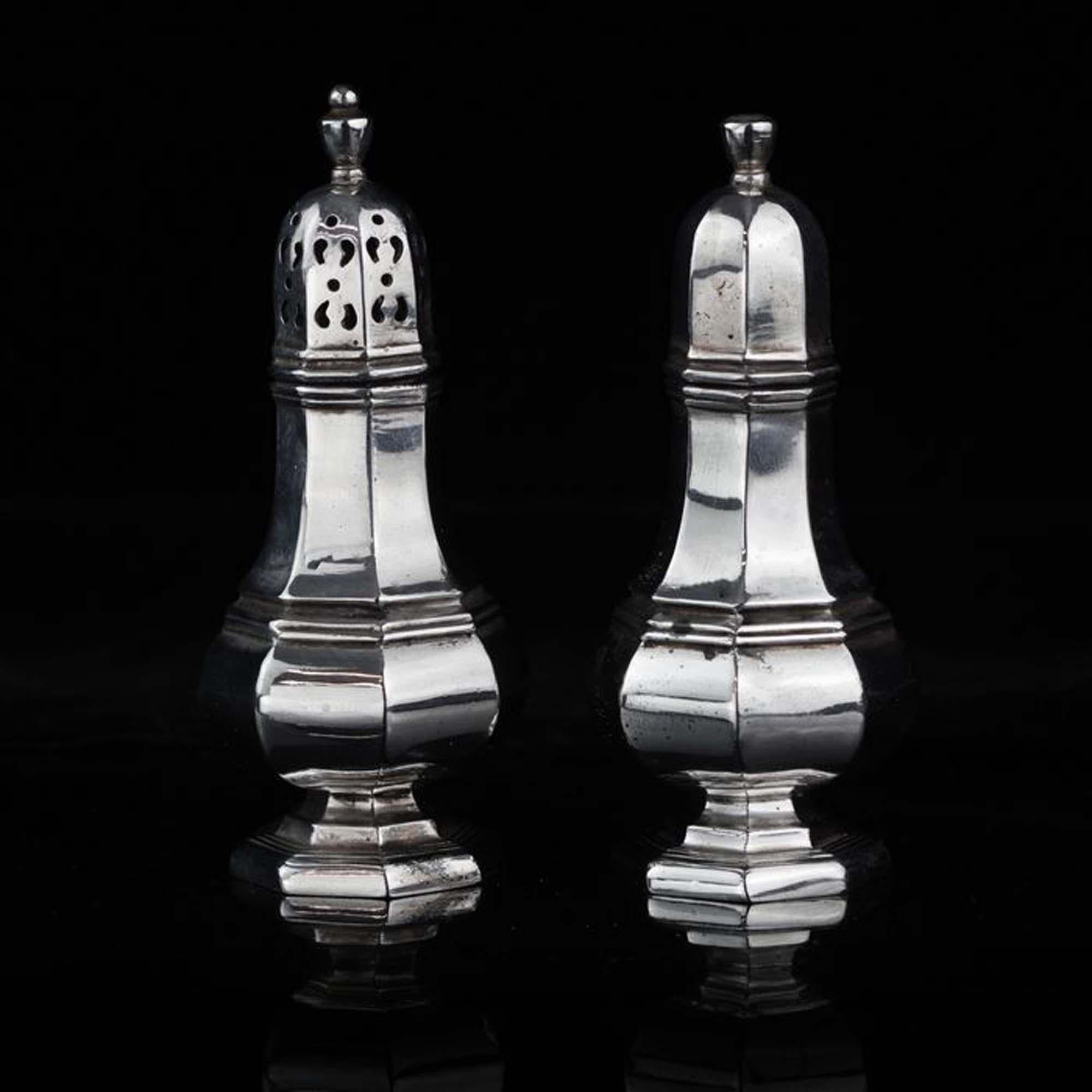 Pair of Sterling Silver Salt and Pepper 1