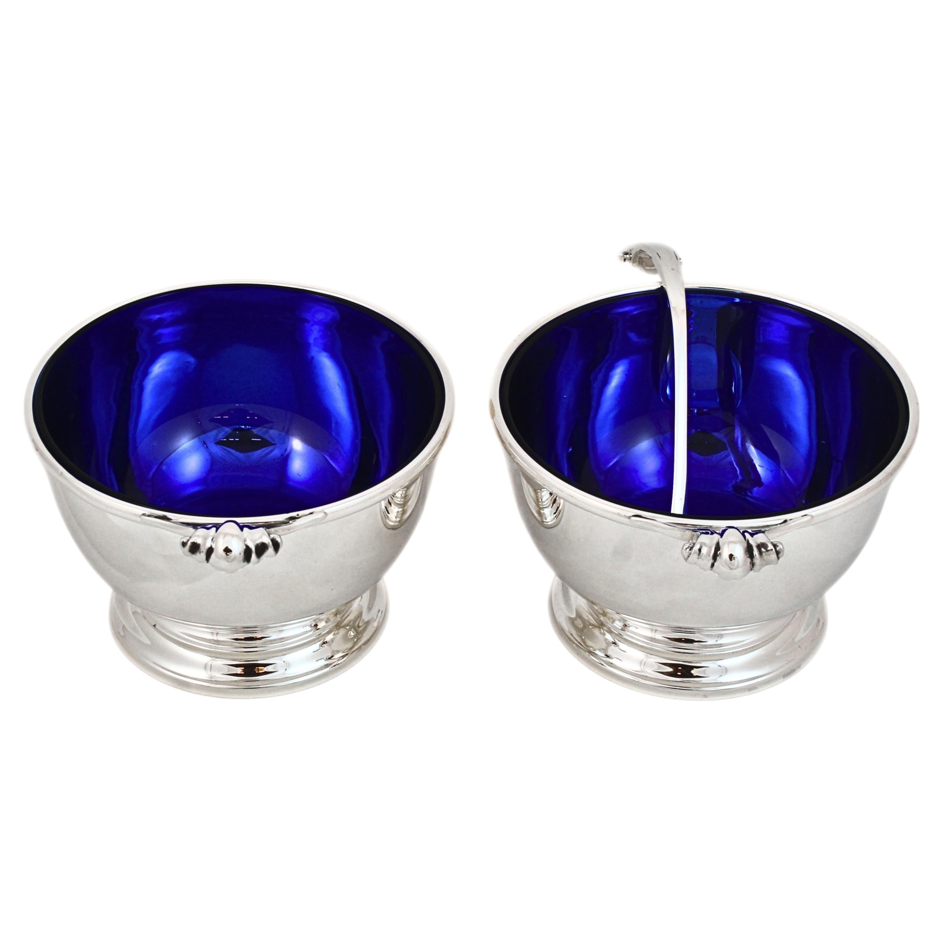 Pair of Sterling Silver Sauce Bowls For Sale