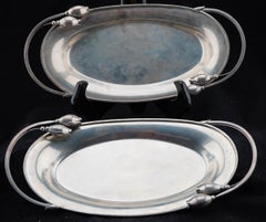 Pair of Sterling Silver Serving Dishes by Alphonse La Paglia 1952