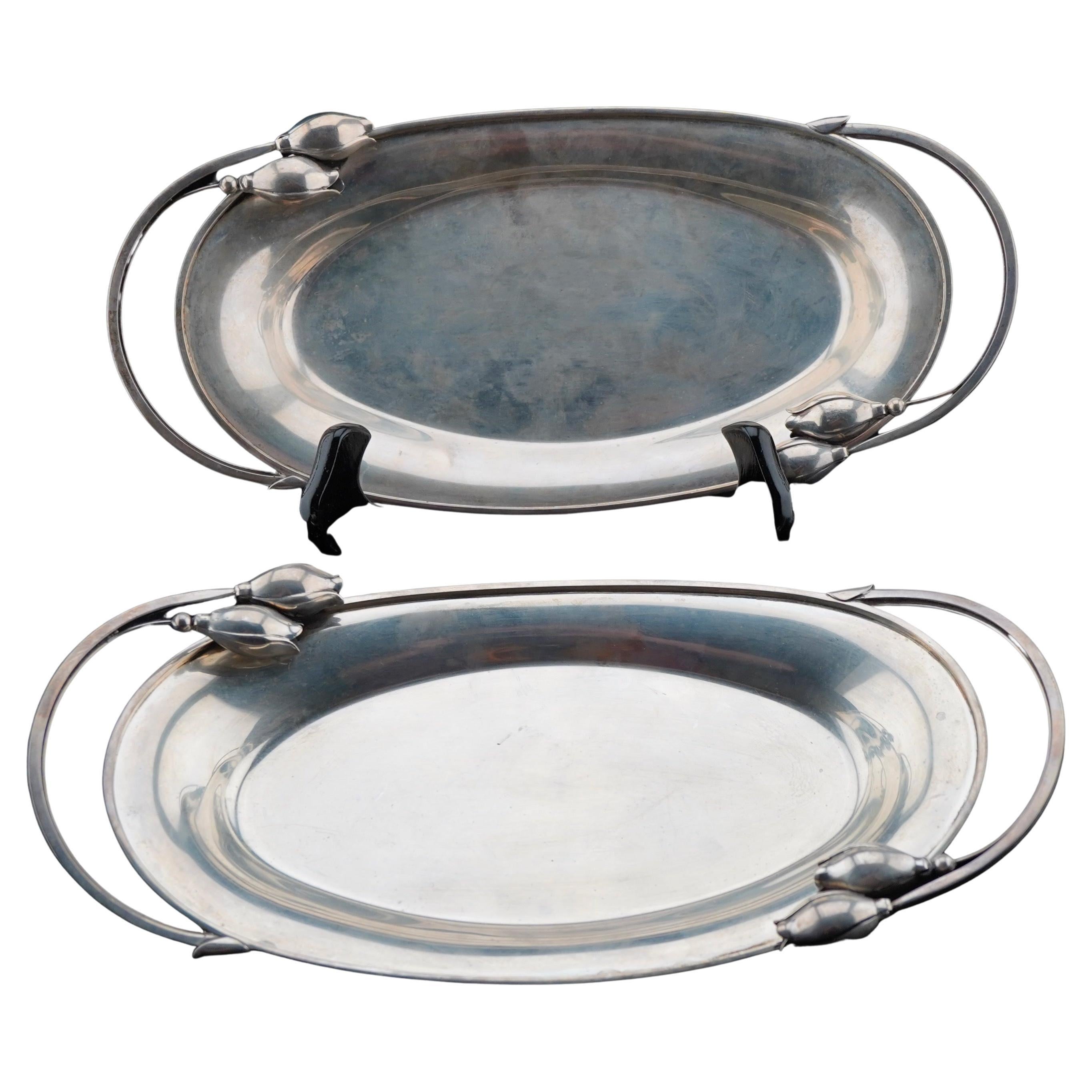 Pair of Sterling Silver Serving Dishes by Alphonse La Paglia 1952 For Sale