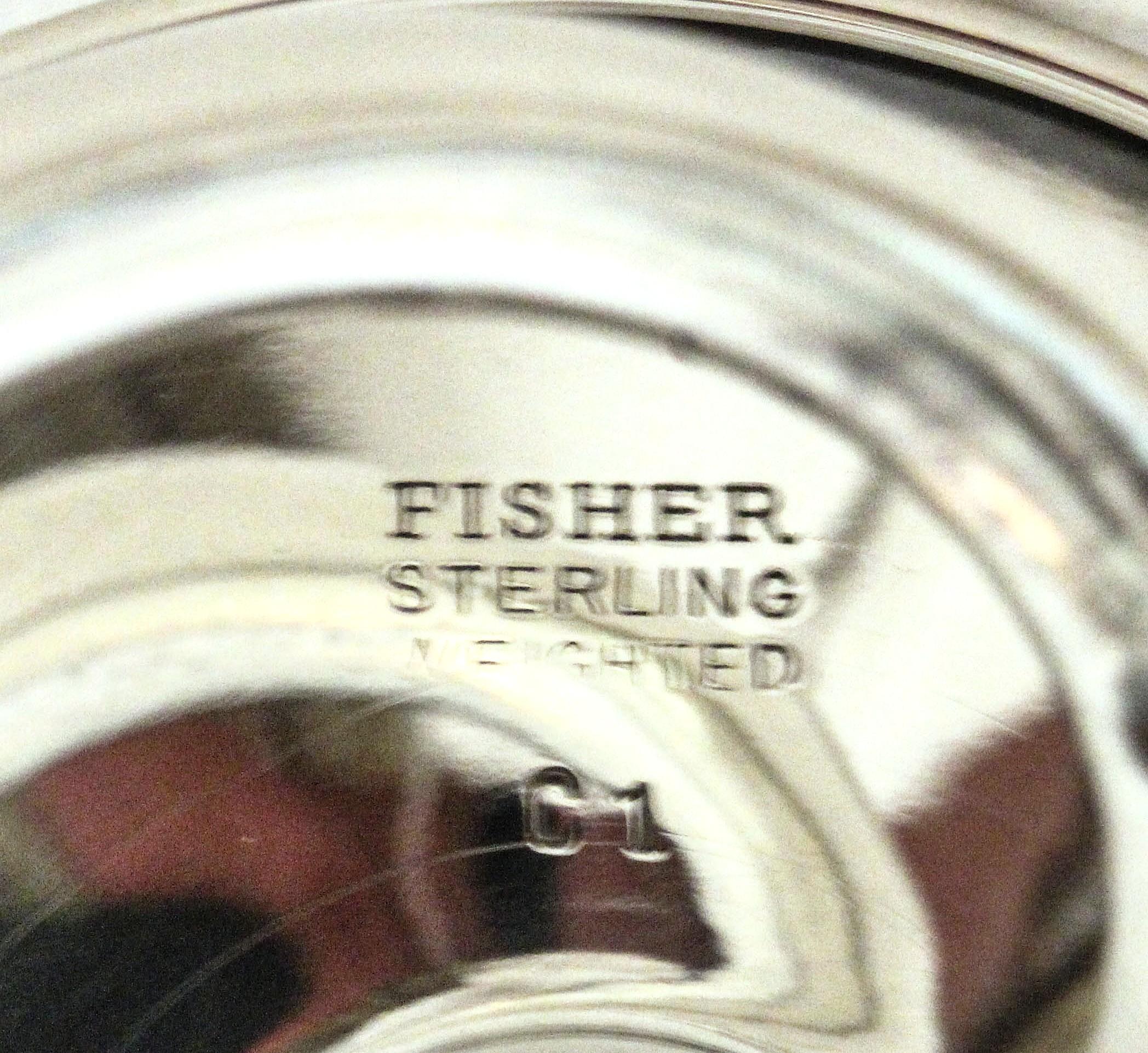 Pair of Sterling Silver Spiral Candlesticks by Fisher Silversmiths For Sale 1