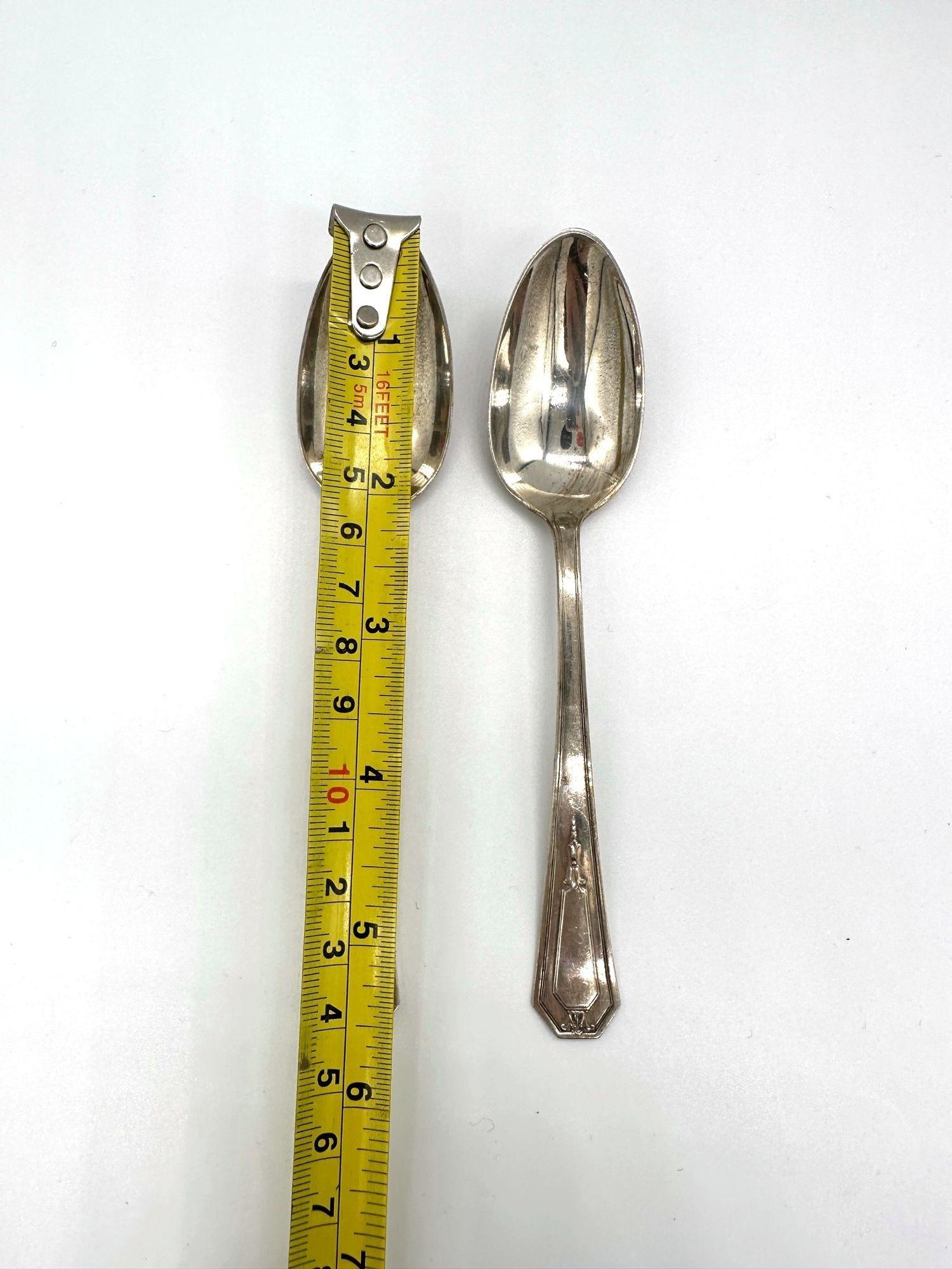 Paar Sterlingsilber-Löffel, gemustert 1922 Prinzessin Mary von Wallace Silber im Angebot 1
