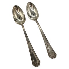 Pair of Sterling Silver Spoons Patterned 1922 Princess Mary by Wallace Silver