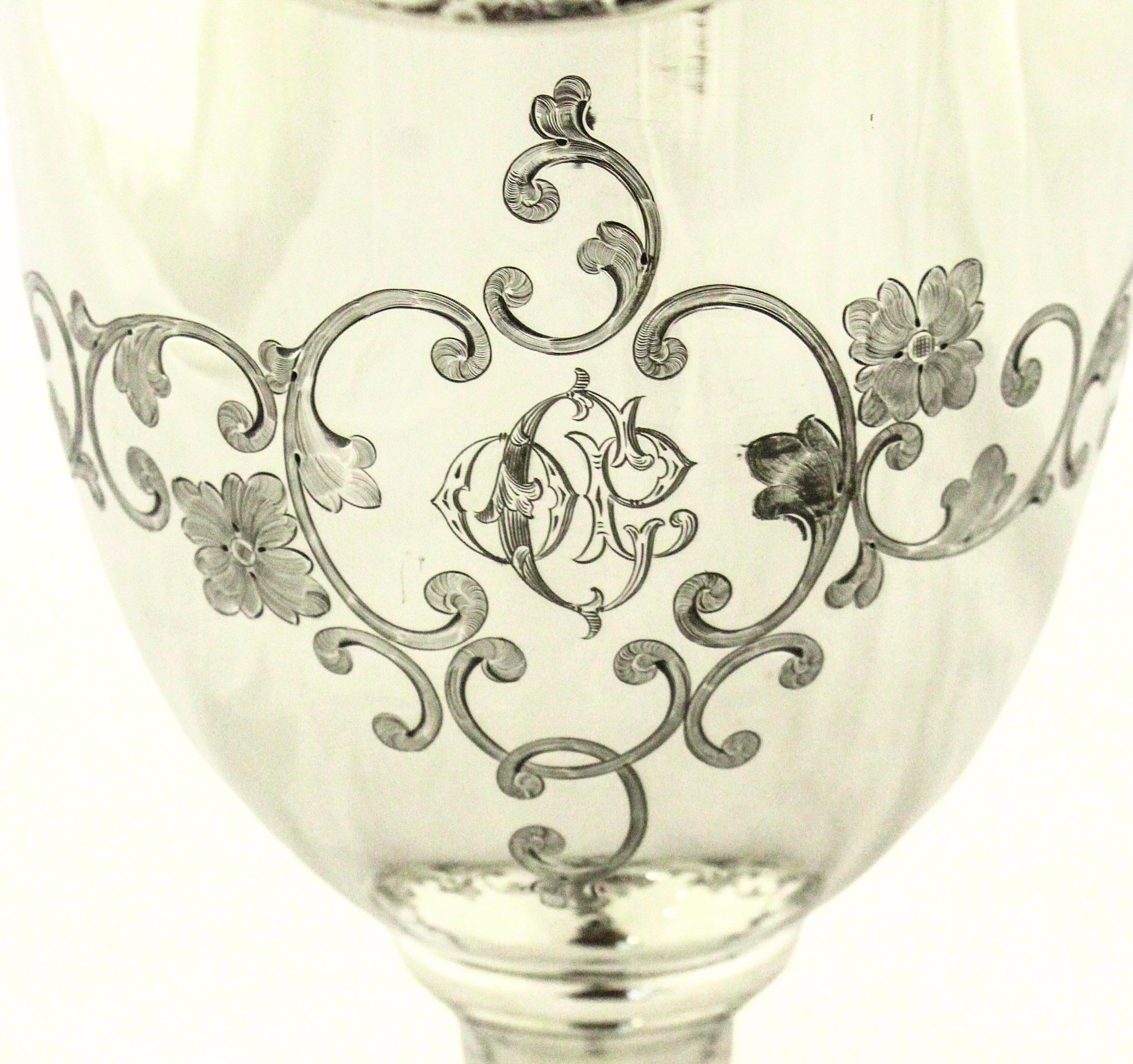 Early 20th Century Pair of Sterling Silver Urn-Form Vases For Sale