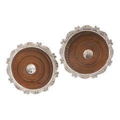 Pair of Sterling Silver Wine Coasters London, 1811