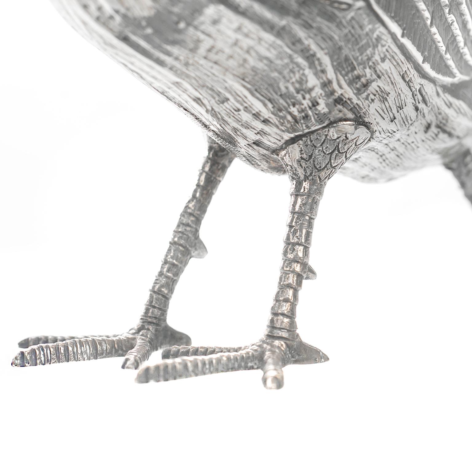 Pair of Sterling Table Birds, circa 1890s 1