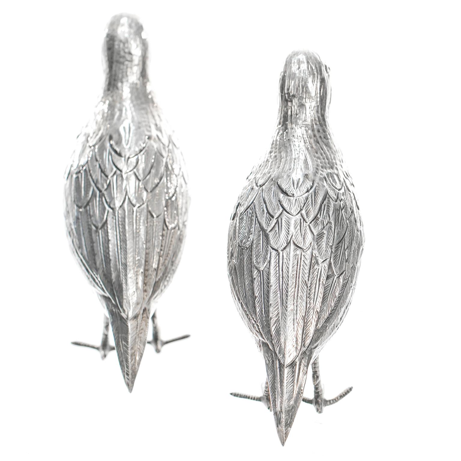 Pair of Sterling Table Birds, circa 1890s 2