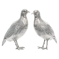 Pair of Sterling Table Birds, circa 1890s