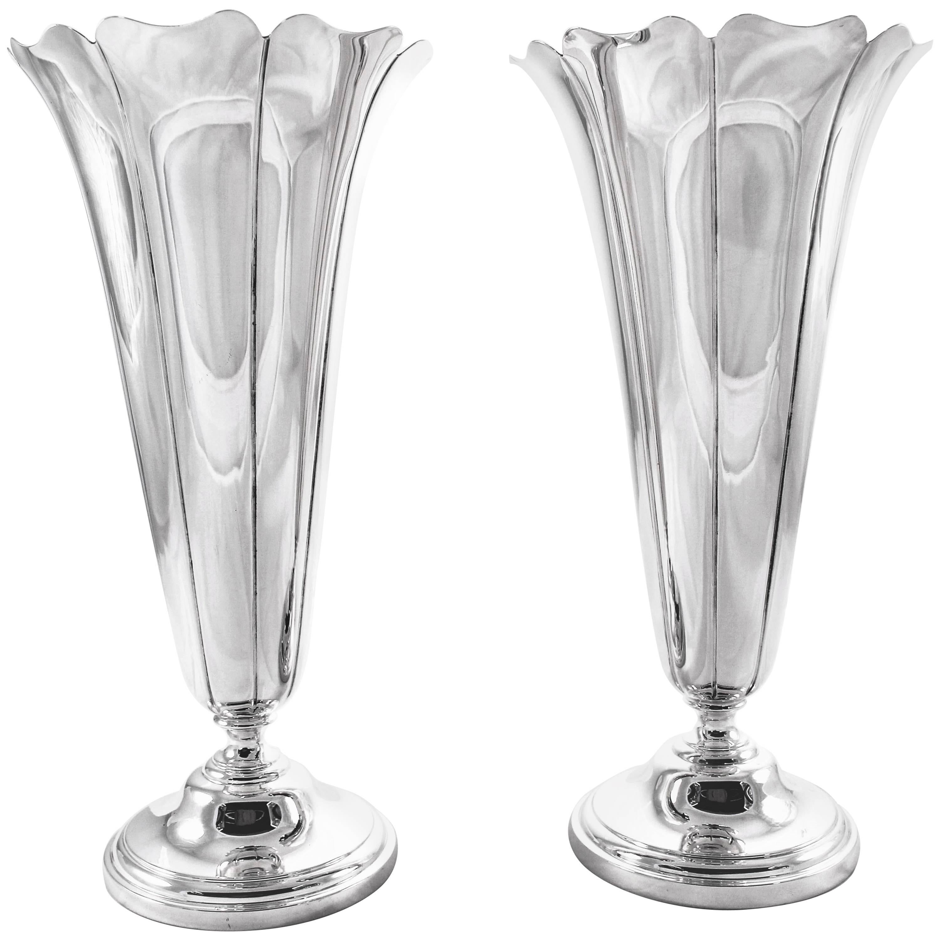 Pair of Sterling Vases