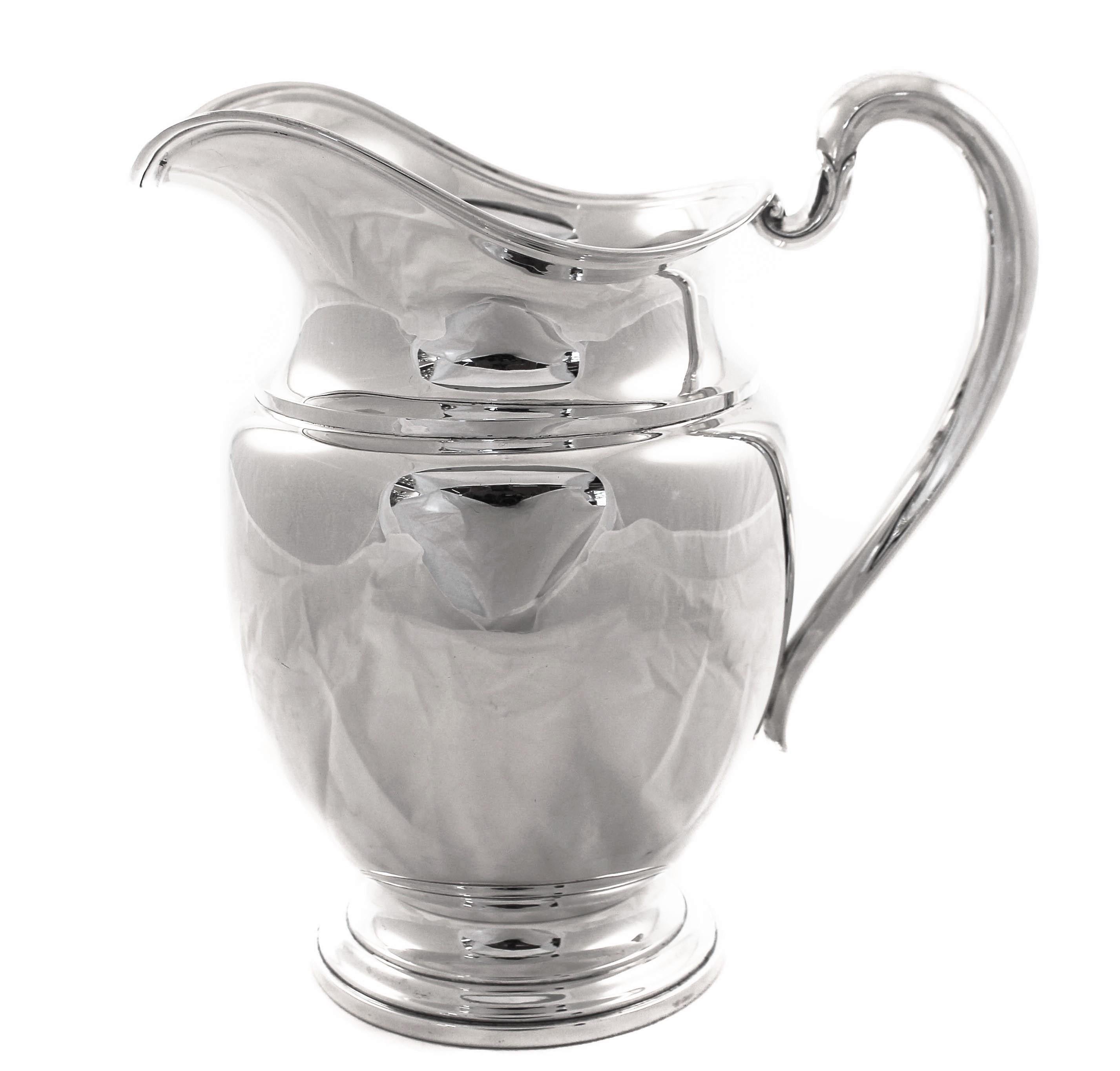 American, sterling, excellent, international sterling, 1943, 9” tall x 6.5” top, $3400
We are proud to offer this pair of sterling silver water pitchers by International Silver from 1943. We rarely see pairs of water pitchers, that’s why we are so