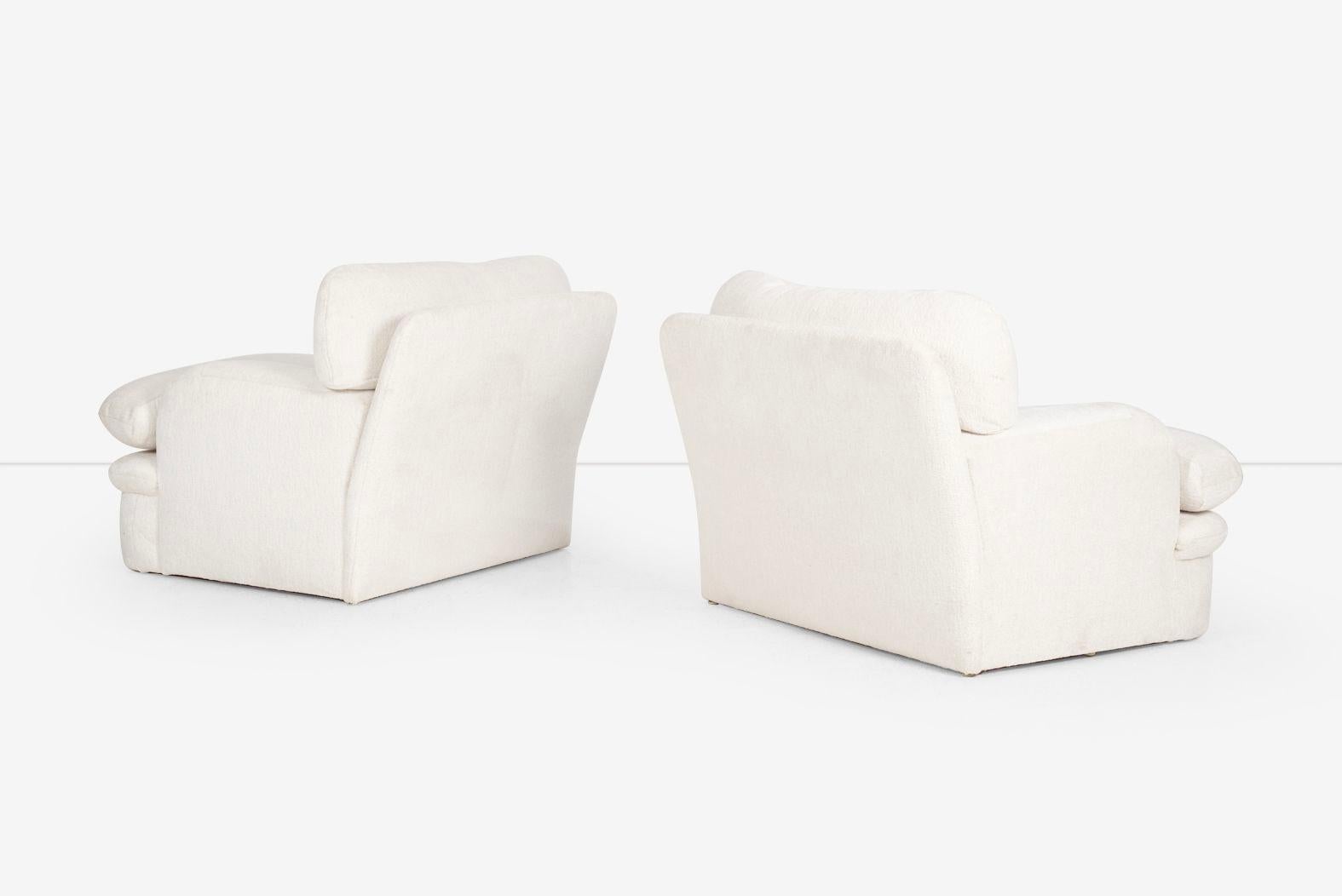 Cotton Pair of Steven Chase Oversized Lounges from Palm Springs For Sale