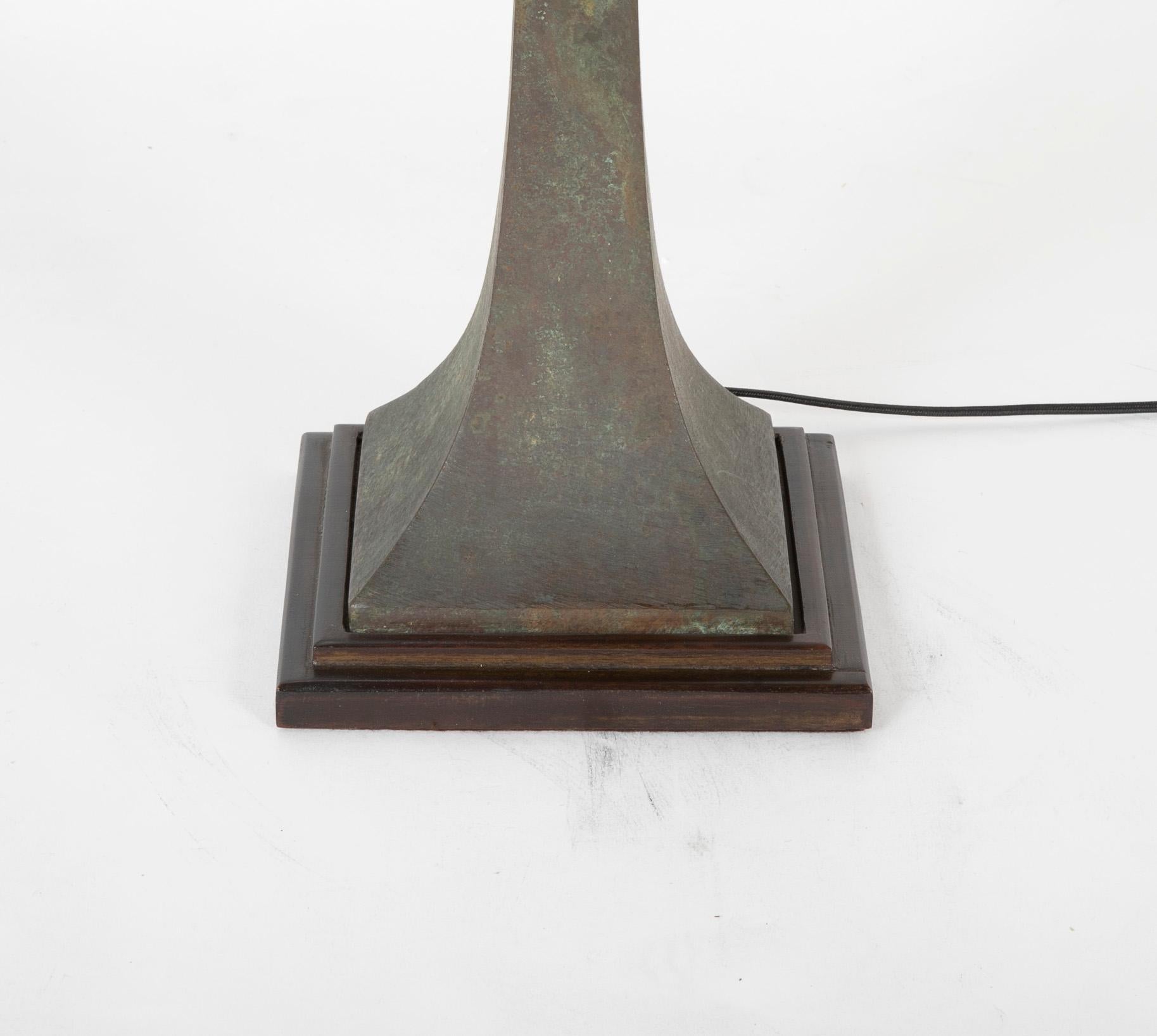 Patinated Pair of Stewart Ross James Bronze Table Lamps for Hansen, USA, 1960s For Sale