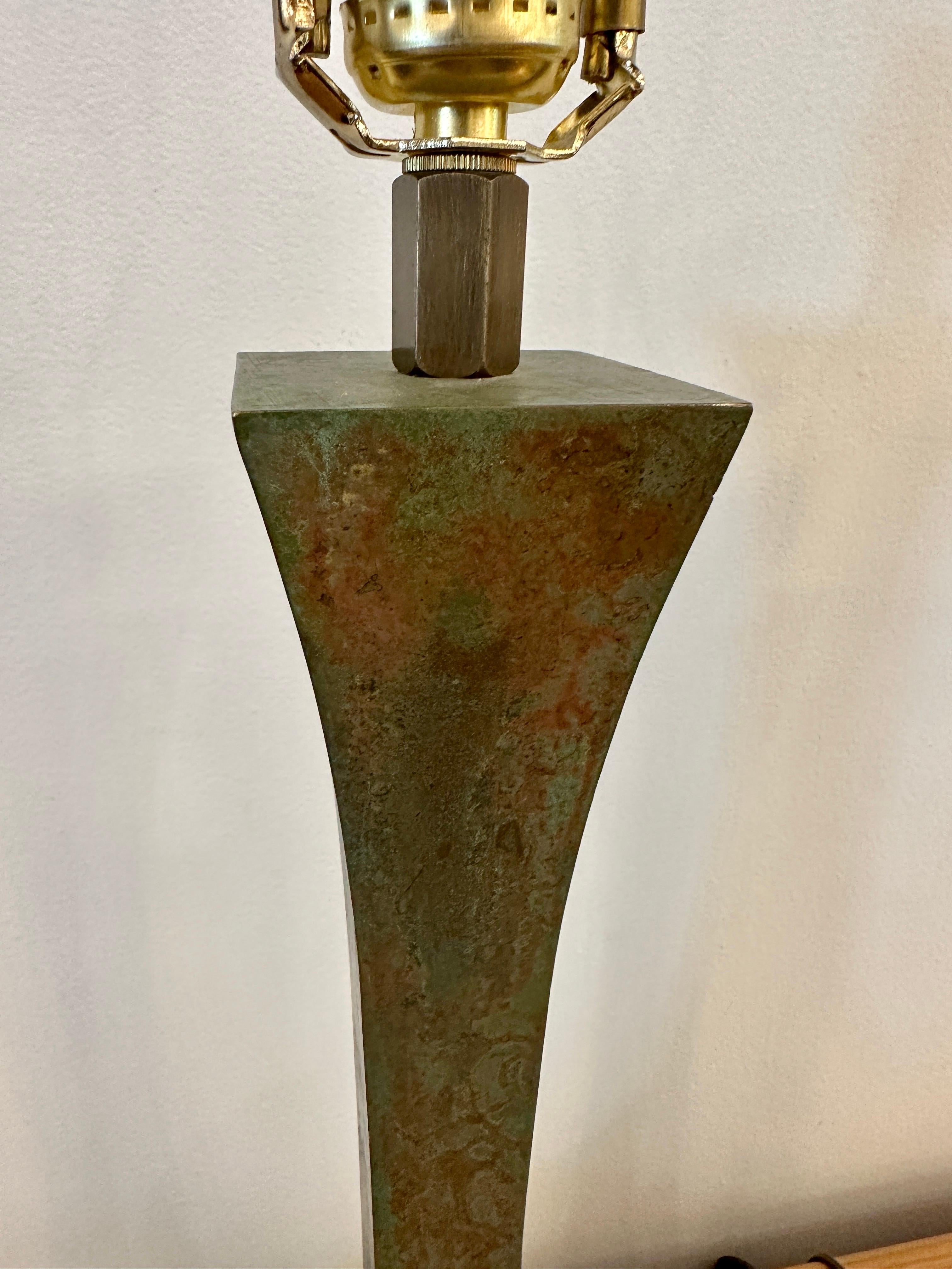 Pair of Stewart Ross James Verdigris Bronze Table Lamps for Hansen For Sale 2