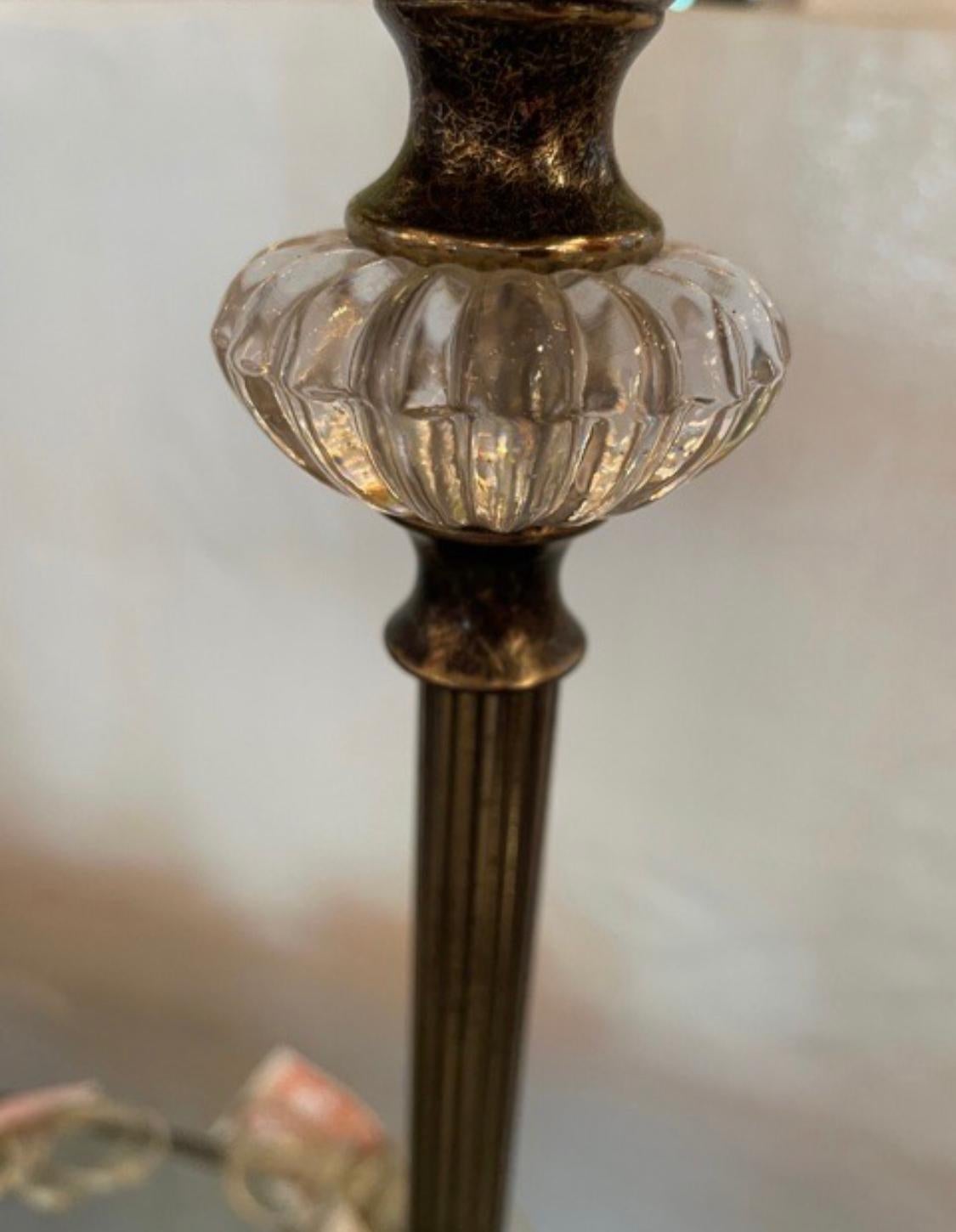 19th Century Pair of Stick Lights with Shades For Sale