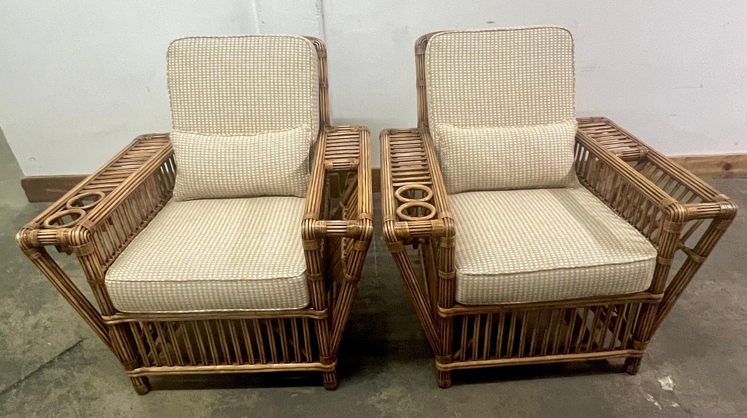 Pair Presidents Stick Reed Rattan 