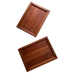 Pair of Stickley Cherry Wood Serving / Display Trays
