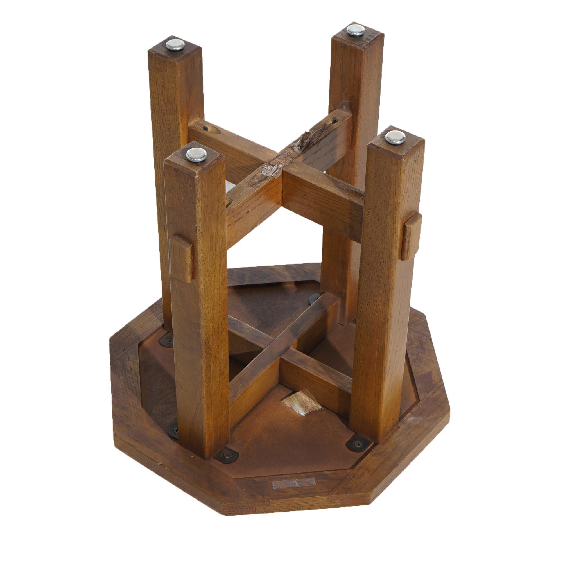 Pair of Stickley School Arts & Crafts Mission Oak Octagonal Plant Stands 20thC 1