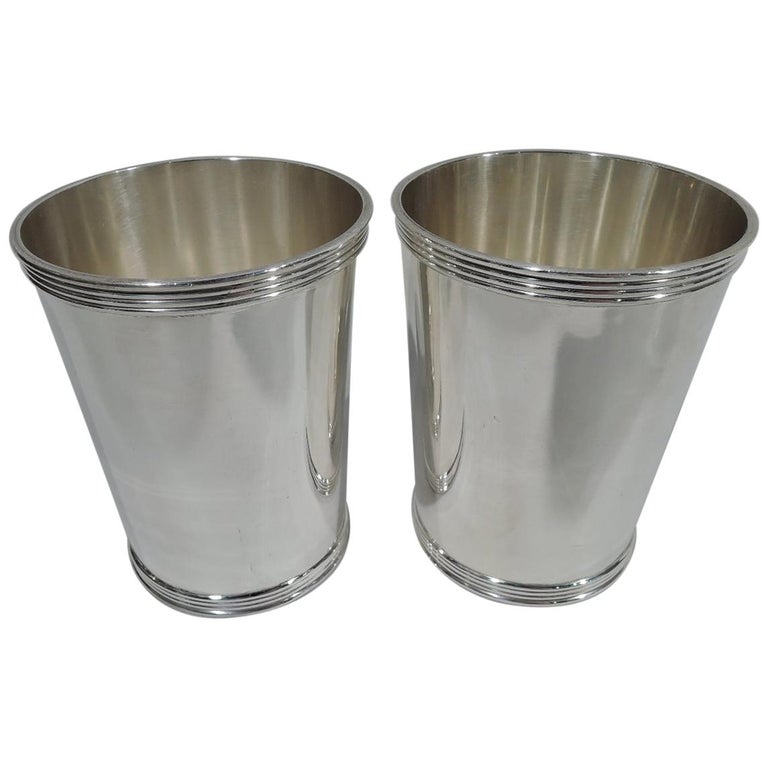 Pair of Stieff Traditional Sterling Silver Mint Julep Cups at 1stDibs
