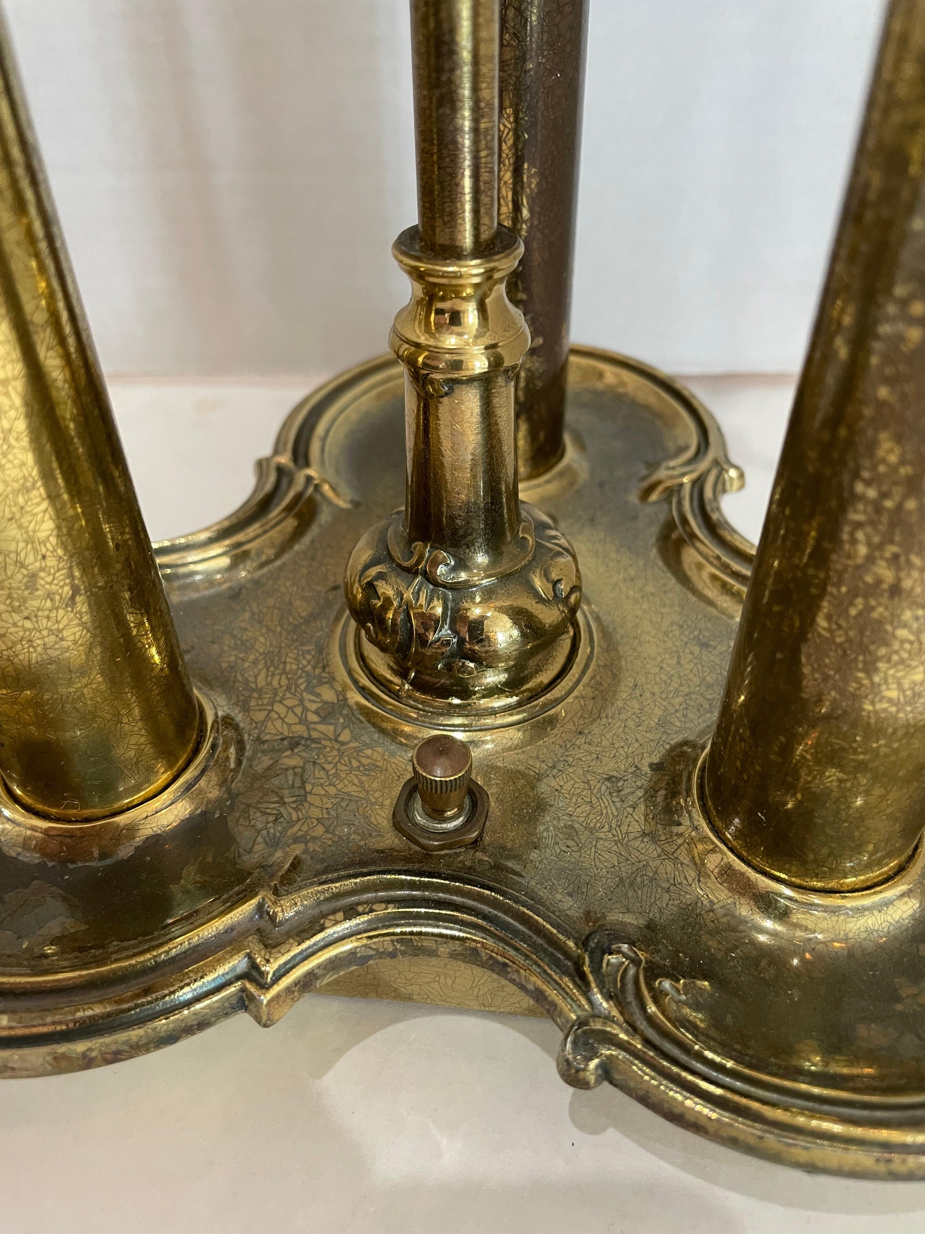 American Pair of Stiffel Brass Bouillotte Lamps For Sale