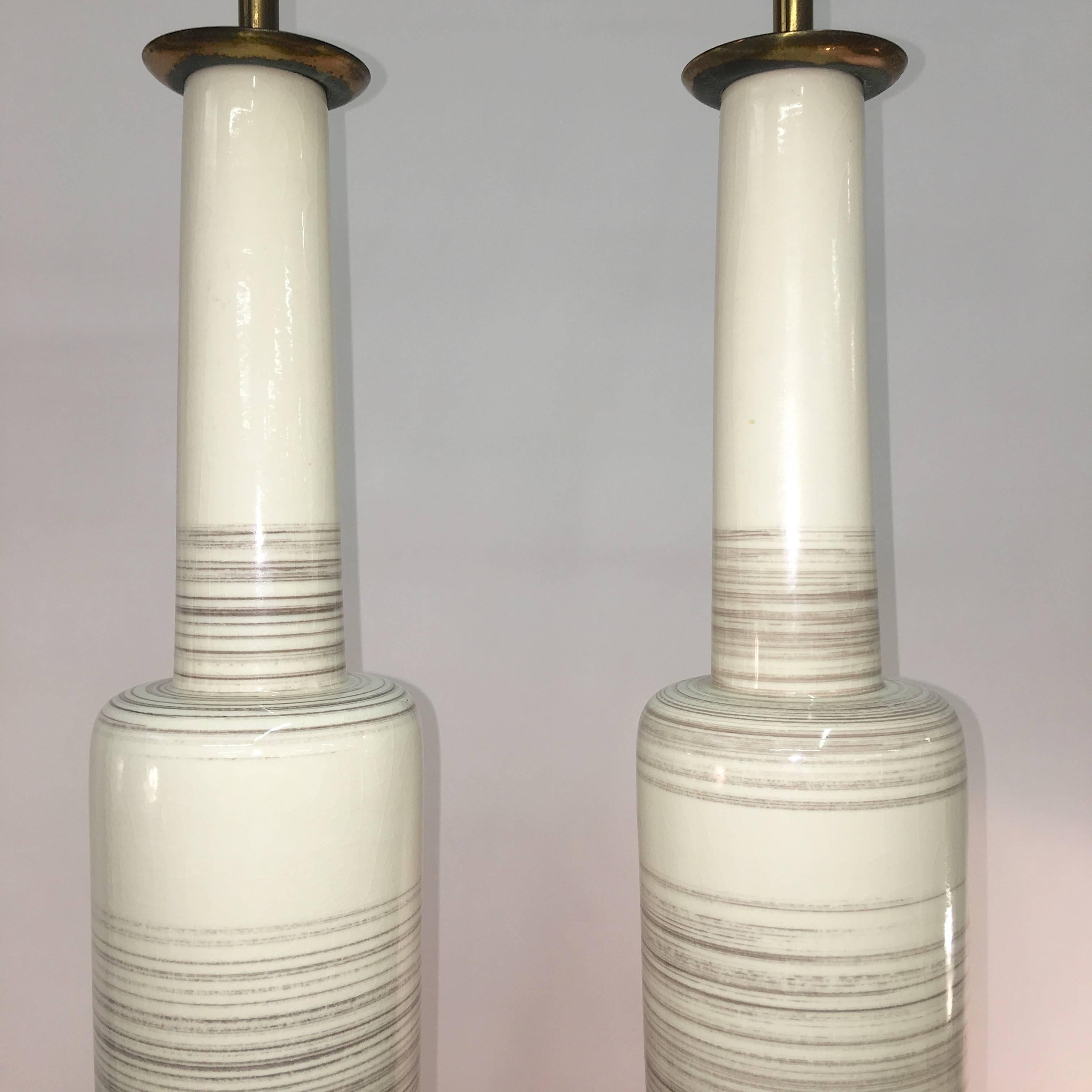 Pair of Stiffel Lamps in Glazed Ceramic Bottle Form For Sale 6