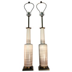 Pair of Stiffel Lamps in Glazed Ceramic Bottle Form