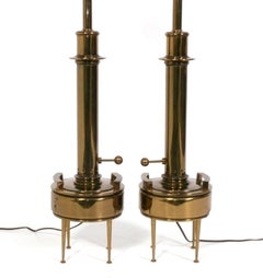 Pair of Stiffel Mid Century Modern Brass Lamps