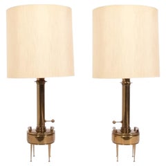 Pair of Stiffel Mid Century Modern Brass Lamps 
