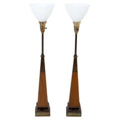 Pair Of Stiffel Tommi Parzinger Style Obelisk Lamps