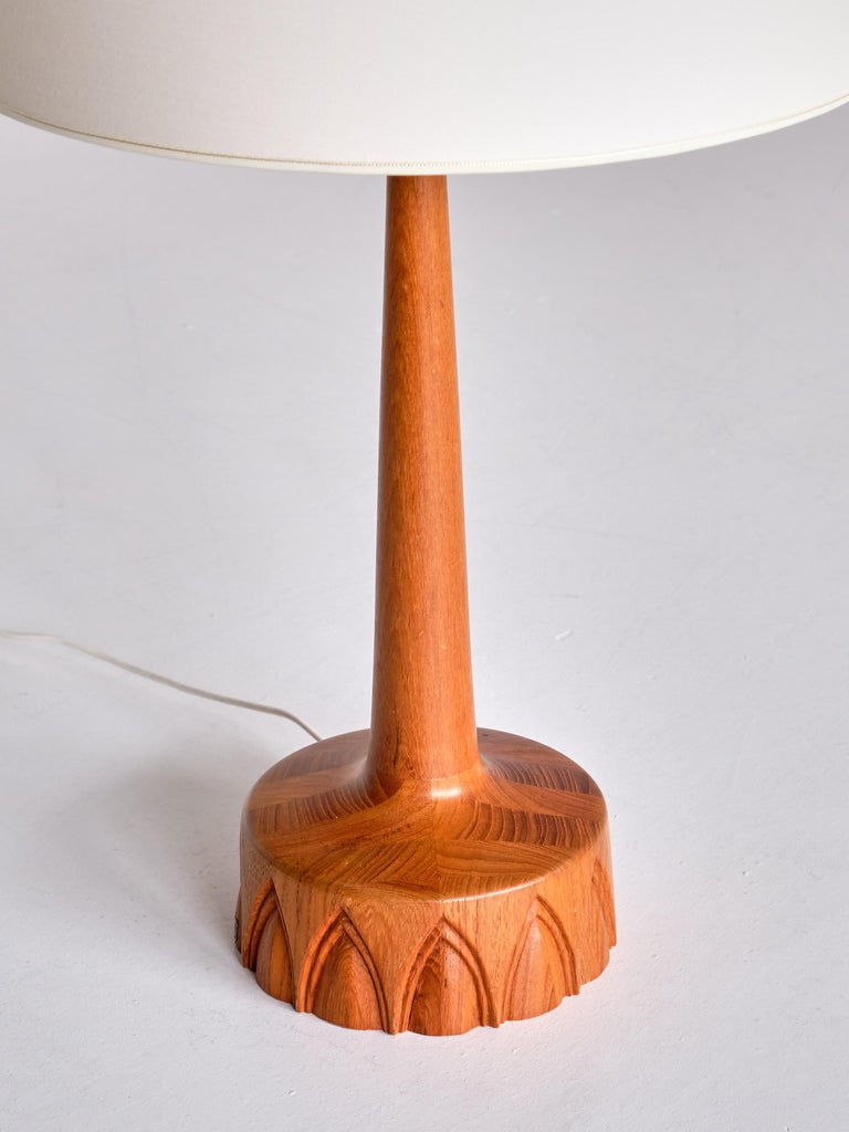 Mid-20th Century Pair of Stilarmatur Tranås Table Lamps in Teak, Sweden, 1960s For Sale