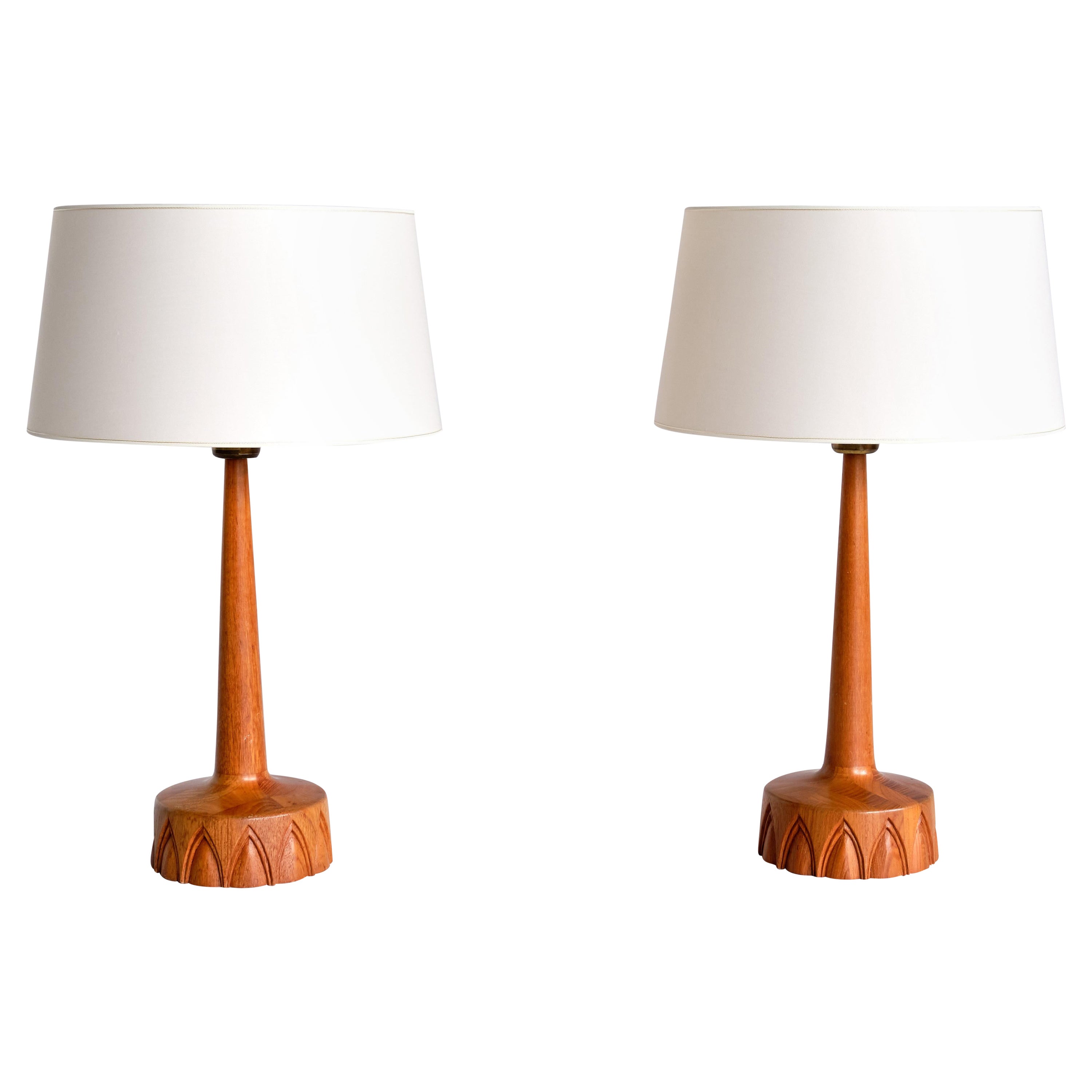 Pair of Stilarmatur Tranås Table Lamps in Teak, Sweden, 1960s