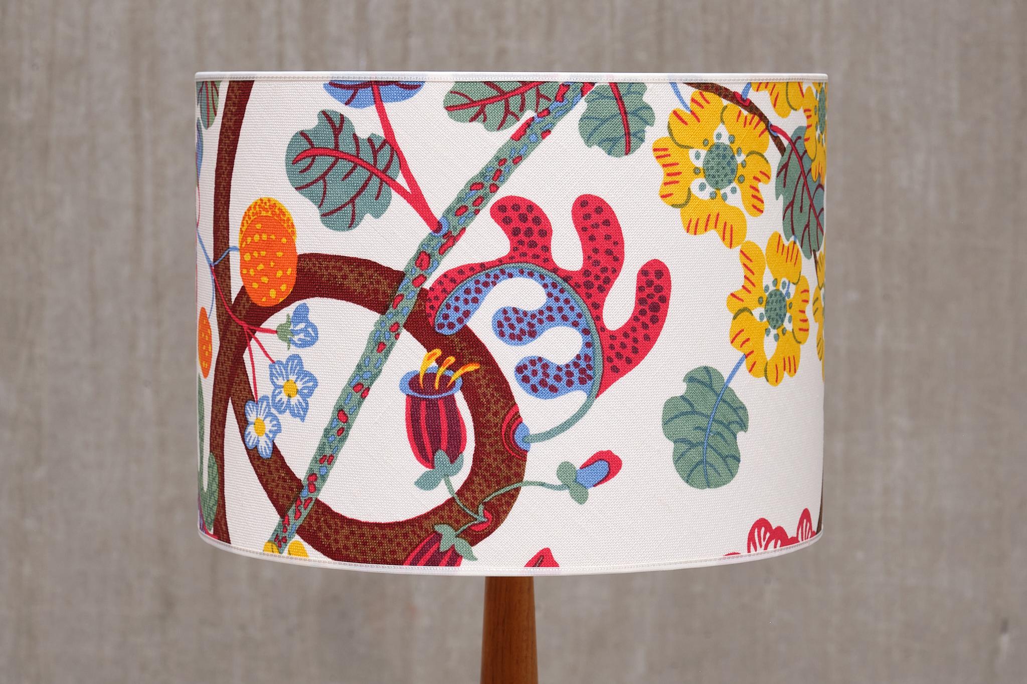 Mid-20th Century Pair of Stilarmatur Tranås Table Lamps with Josef Frank Shades, Sweden, 1960s For Sale