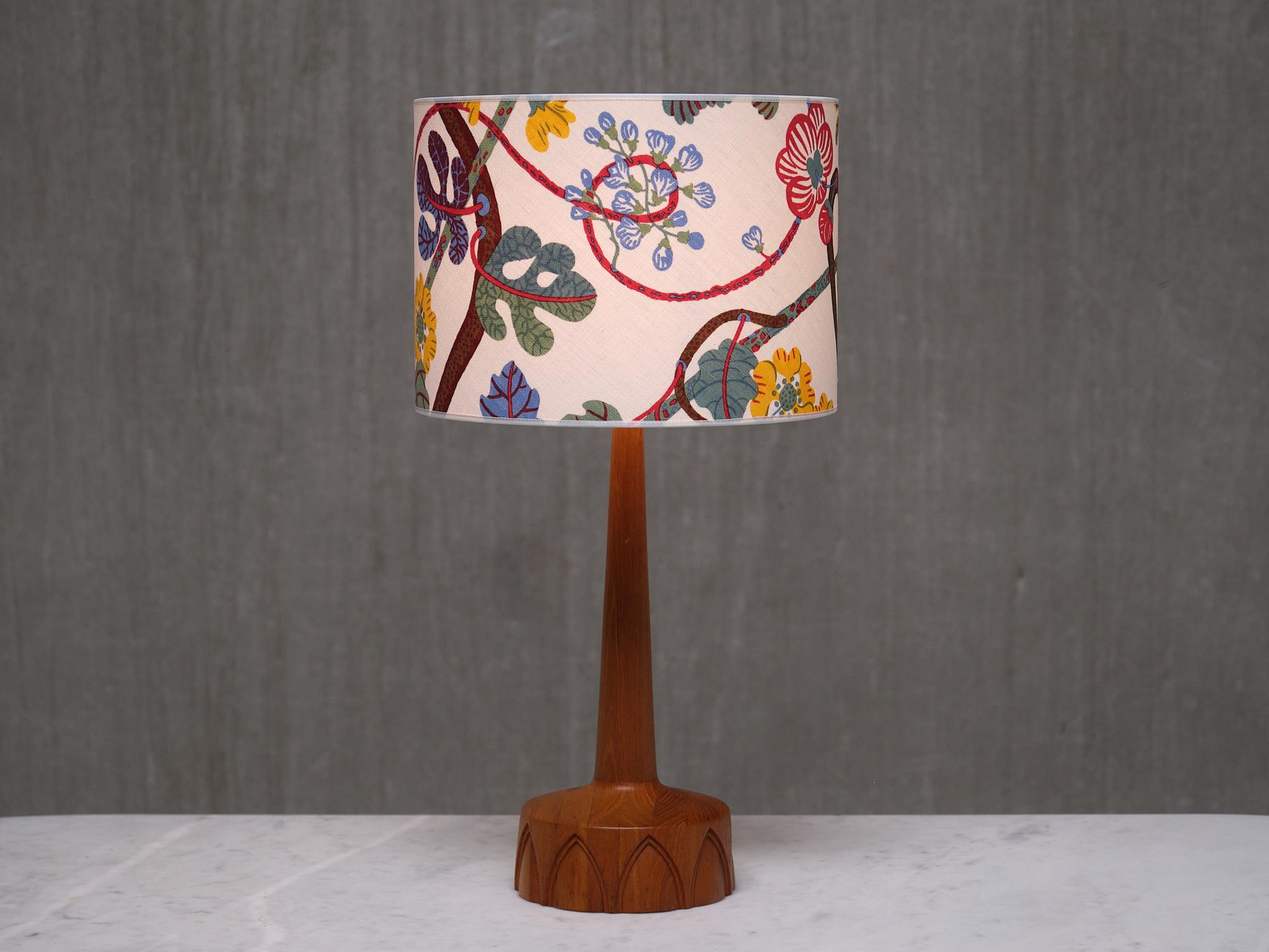 Pair of Stilarmatur Tranås Table Lamps with Josef Frank Shades, Sweden, 1960s For Sale 1