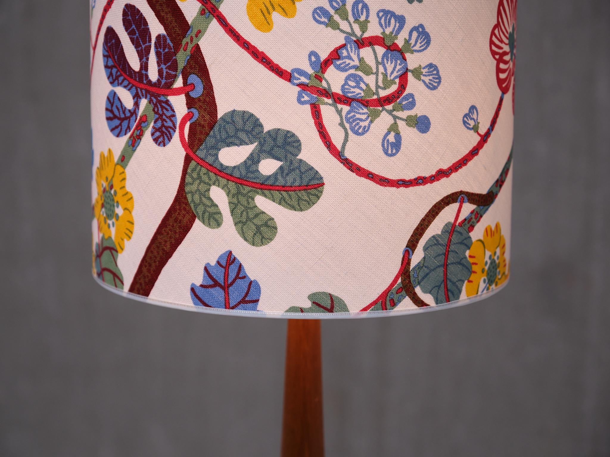 Pair of Stilarmatur Tranås Table Lamps with Josef Frank Shades, Sweden, 1960s For Sale 2