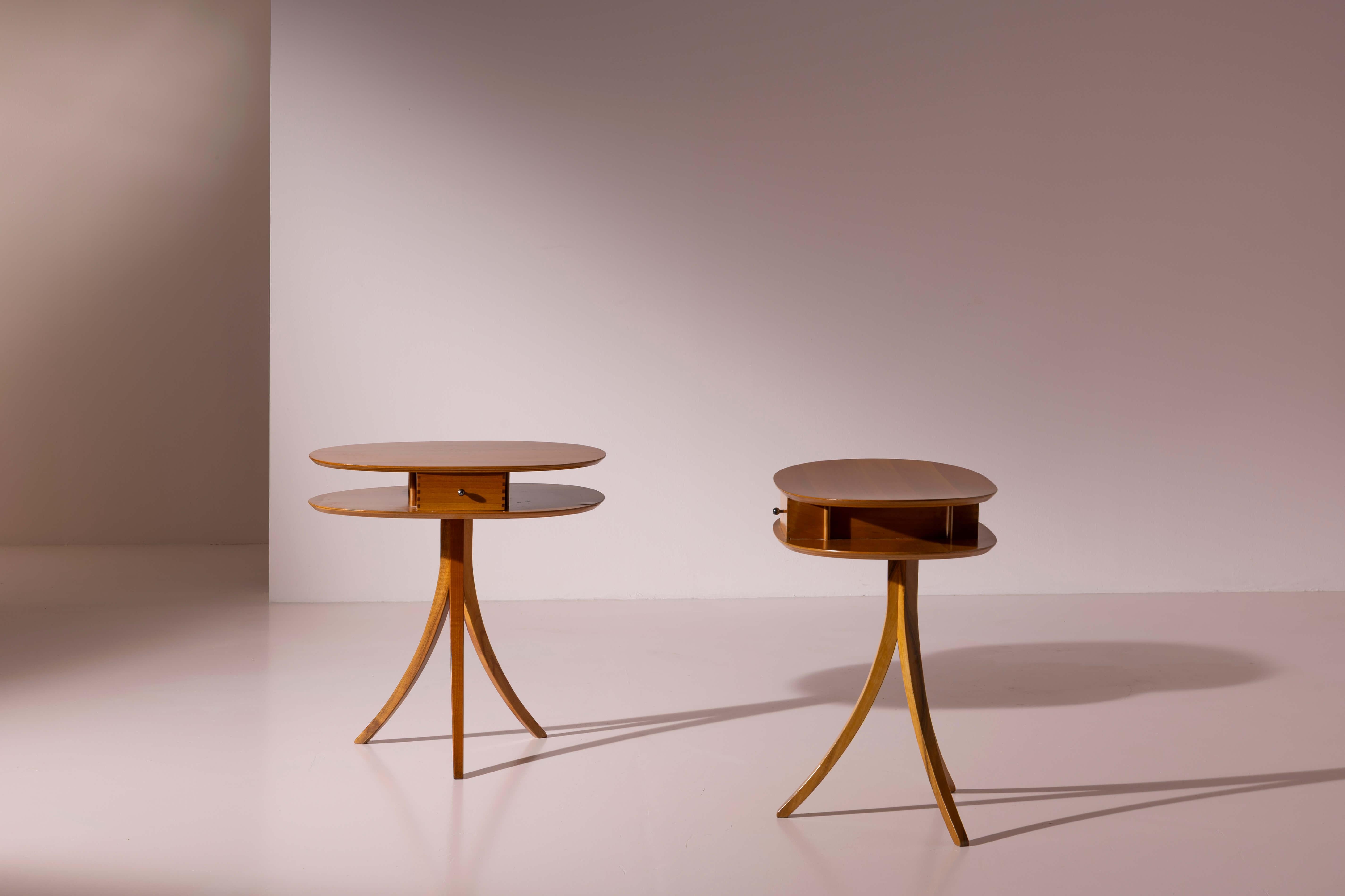 Pair of Stildomus cherrywood side tables, Italy, 1990s For Sale 3