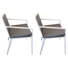 Pair of  Still Arm Patio Chairs Designed by Richard Frinier for Brown Jordan