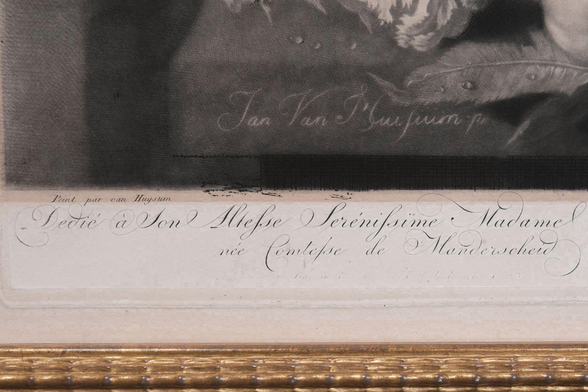 Pareja de naturalezas muertas a la aguafuerte, Johann Pichler según Jan Van Huysum, c 1806 7