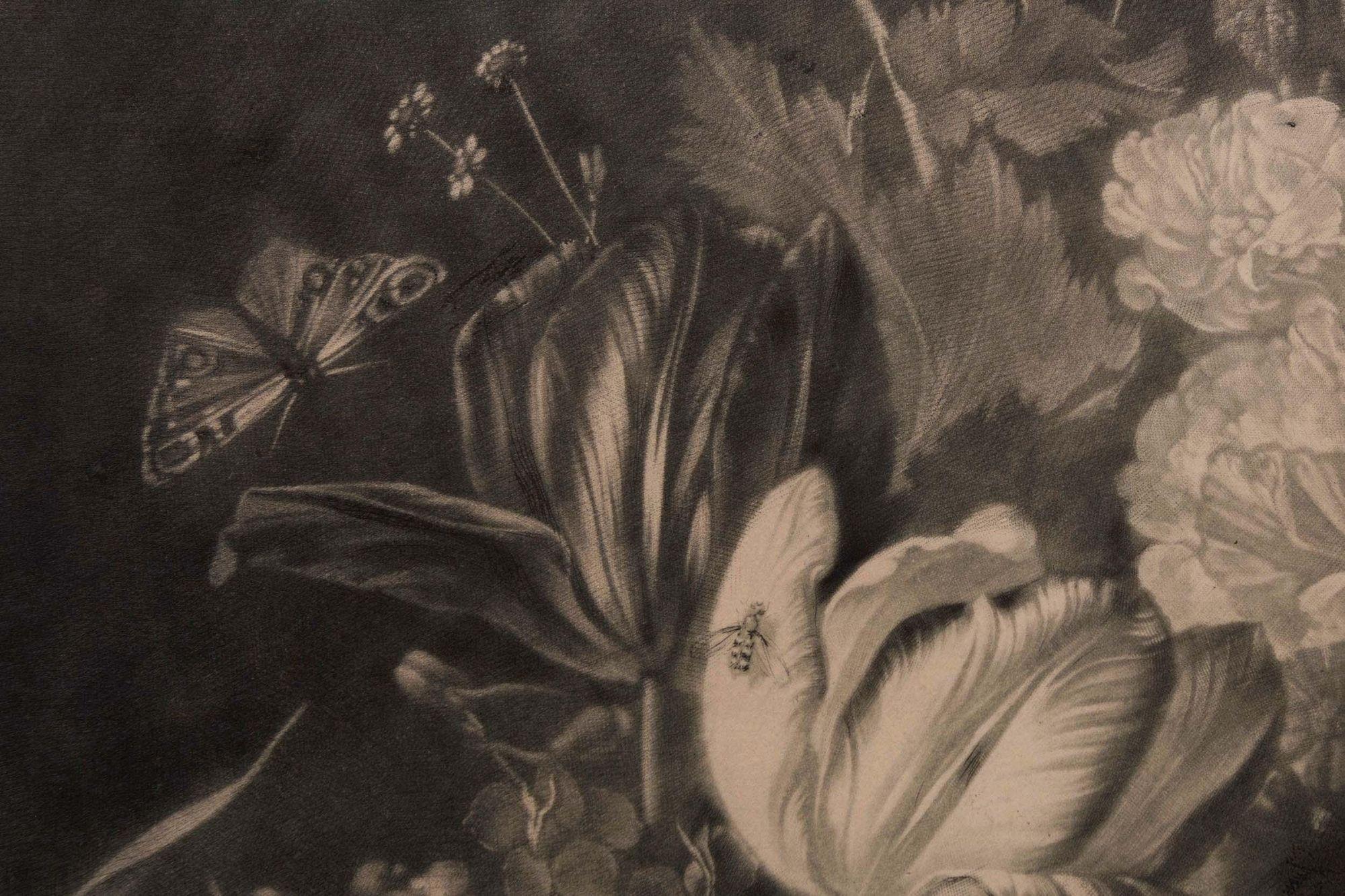 Pair of Still-Life Mezzotint Prints, Johann Pichler after Jan van Huysum, c 1806 For Sale 13