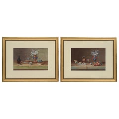 Coppia di nature morte, Gouache dopo Paul LeLong ed entrambe siglate "A.G.".