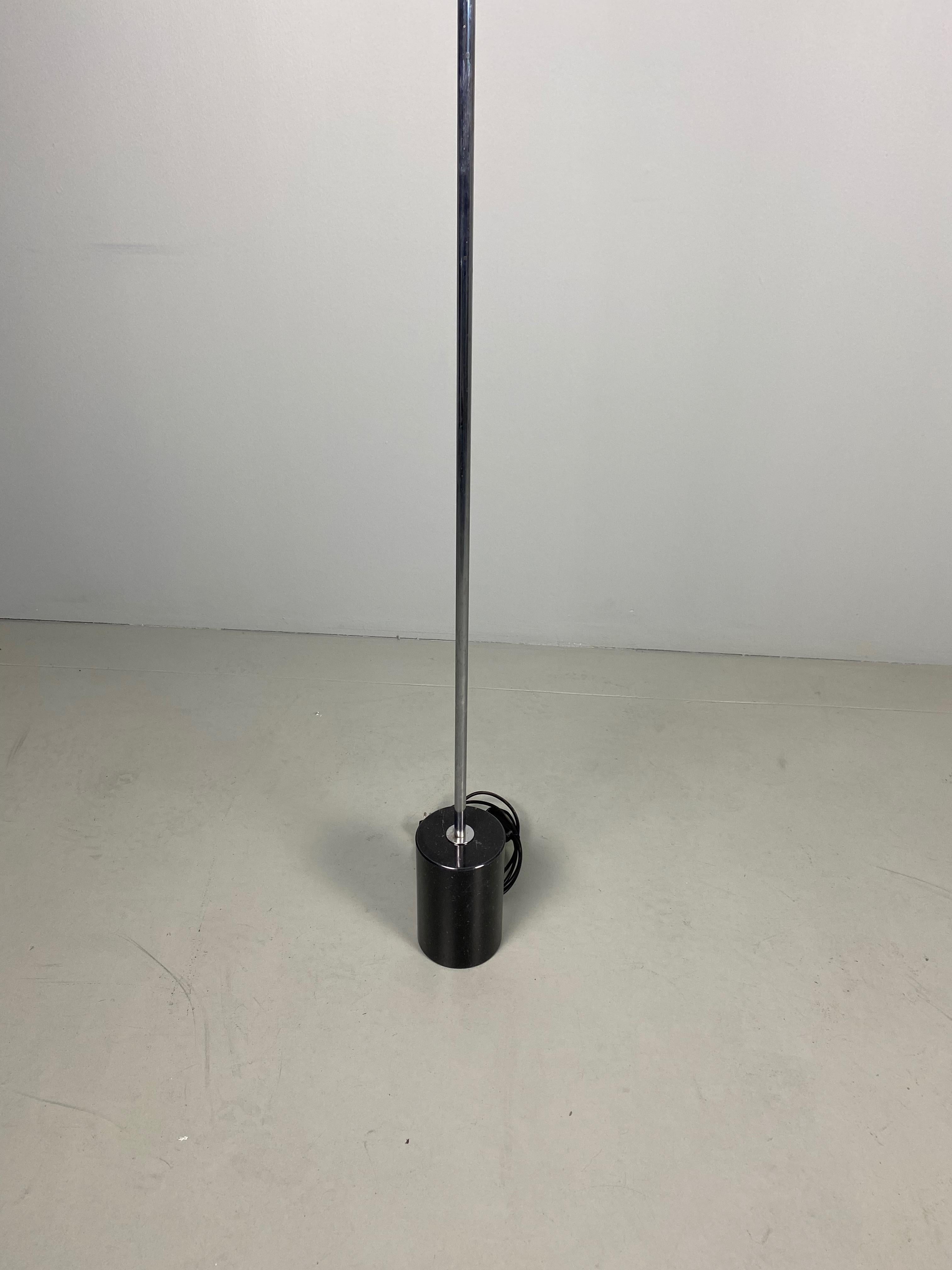 Italian Pair of Stilnovo Floor Lamps with Facted Lucite Shades For Sale