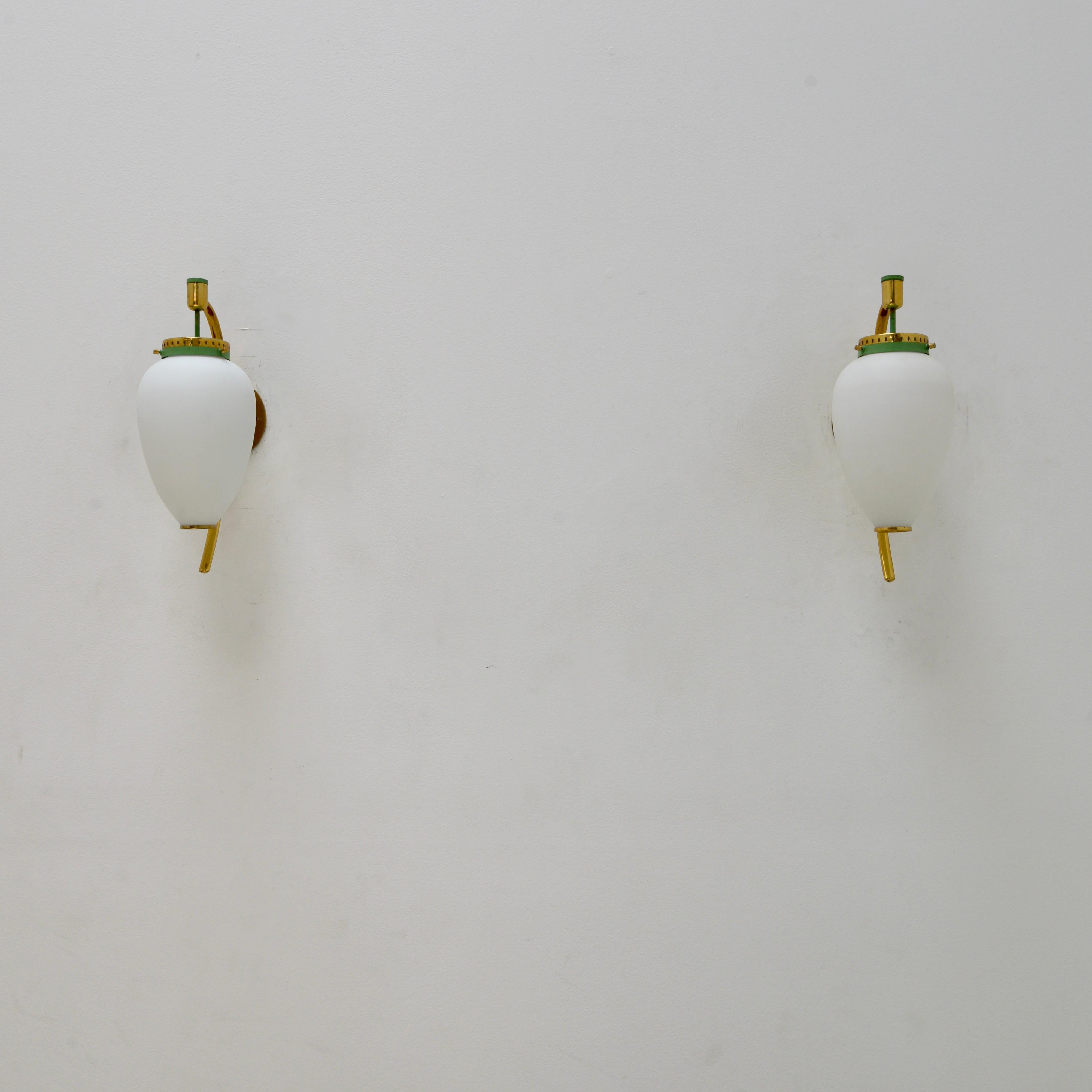 Brass Pair of Stilnovo Sconces