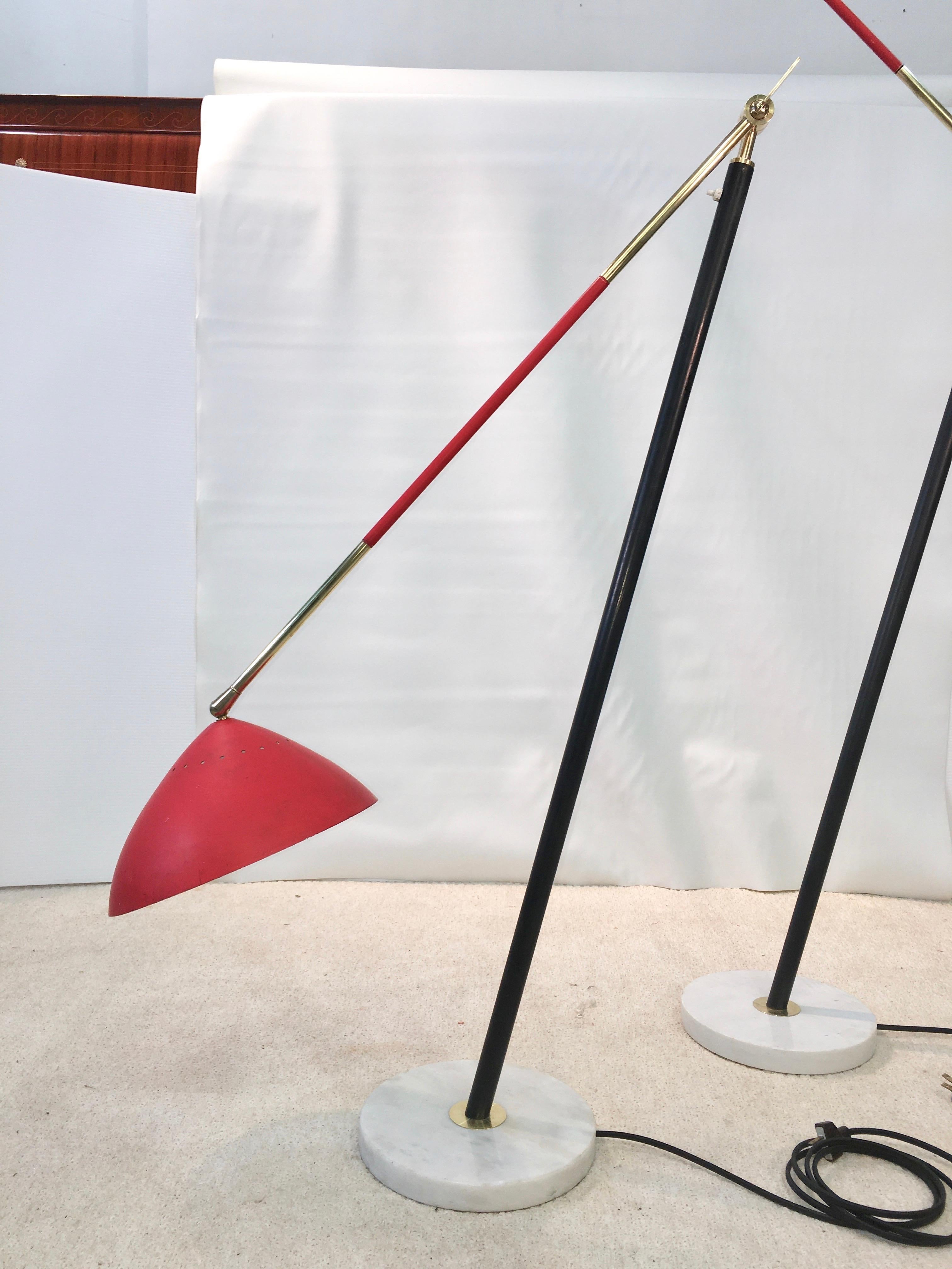 Coppia di lampade da terra snodabili Stilux in vendita 1