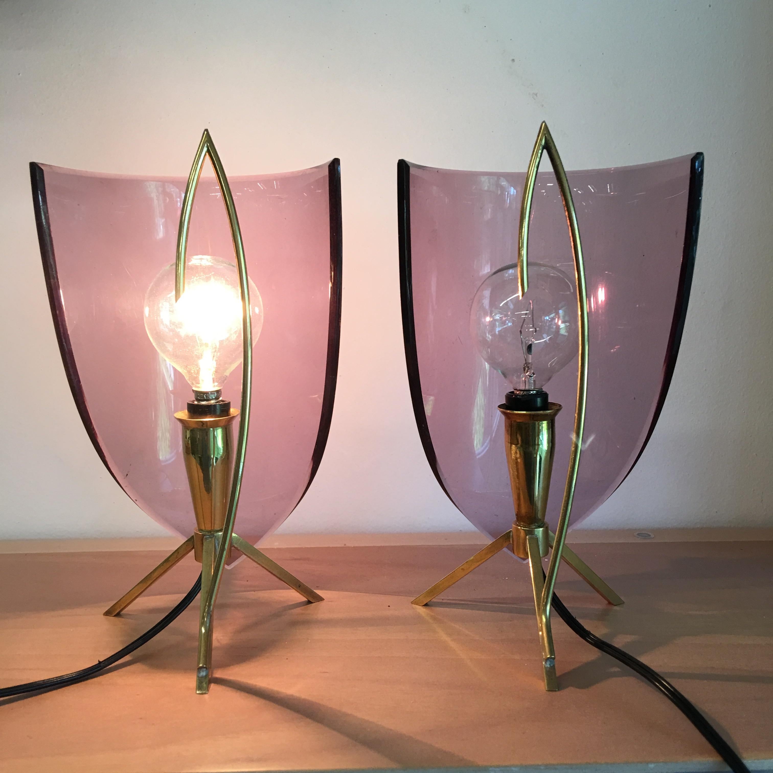 Pair of Stilux Milano Boudoir Lamps For Sale 3