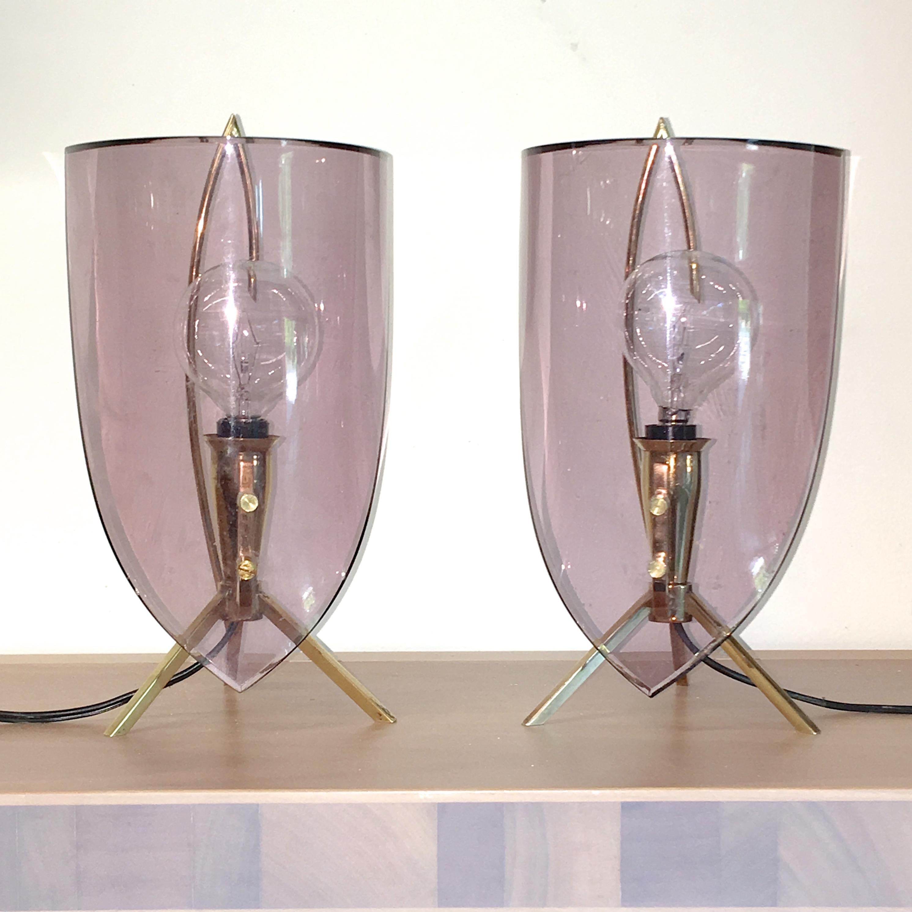 Pair of Stilux Milano Boudoir Lamps For Sale 4