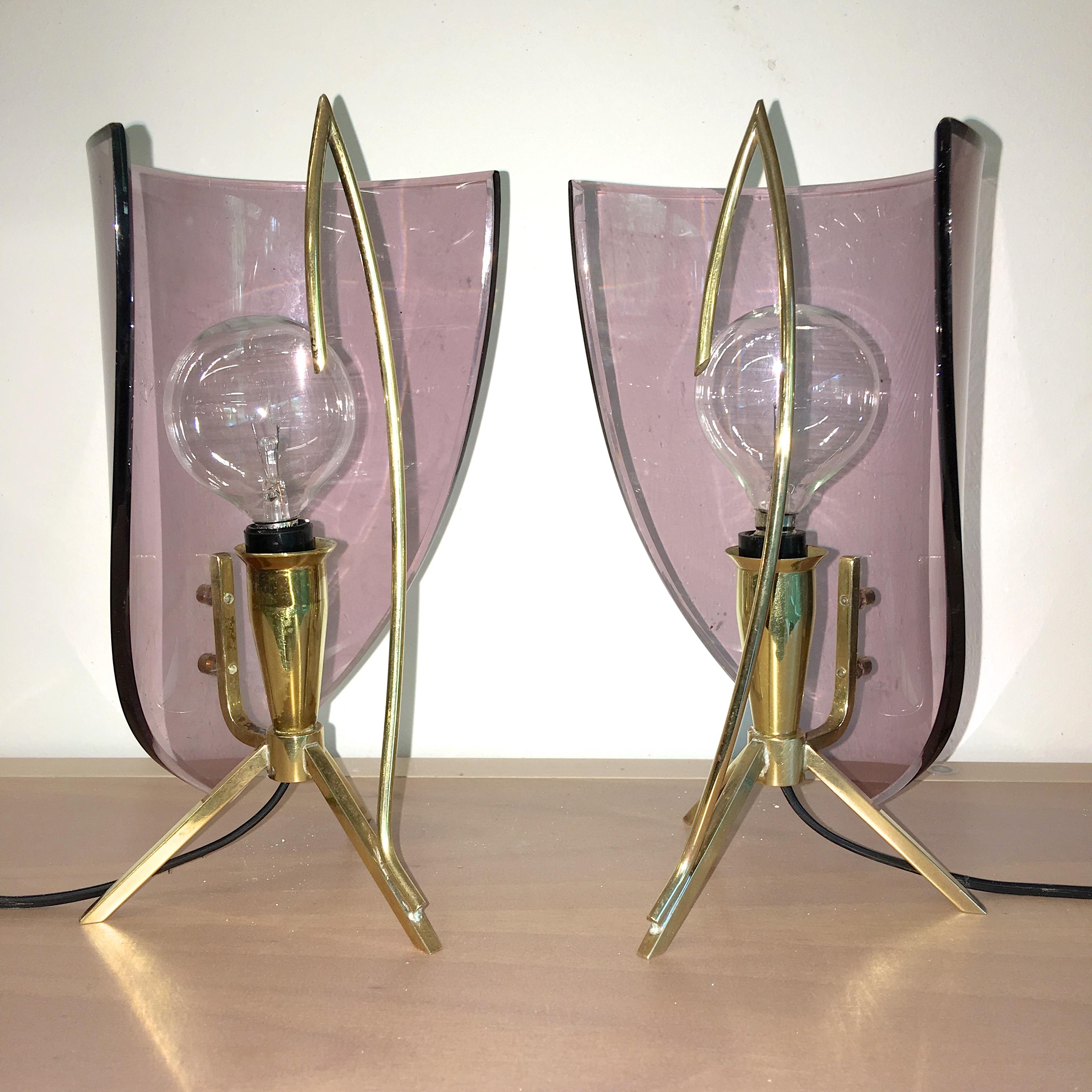 Pair of Stilux Milano Boudoir Lamps For Sale 1